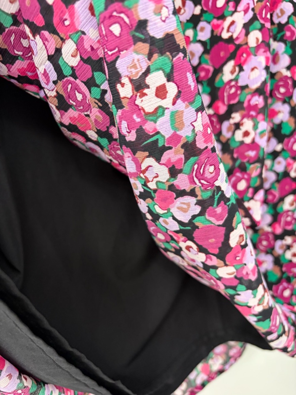 J. Crew Factory Pink and Black Floral A-line Midi Skirt - Picture 6 of 9